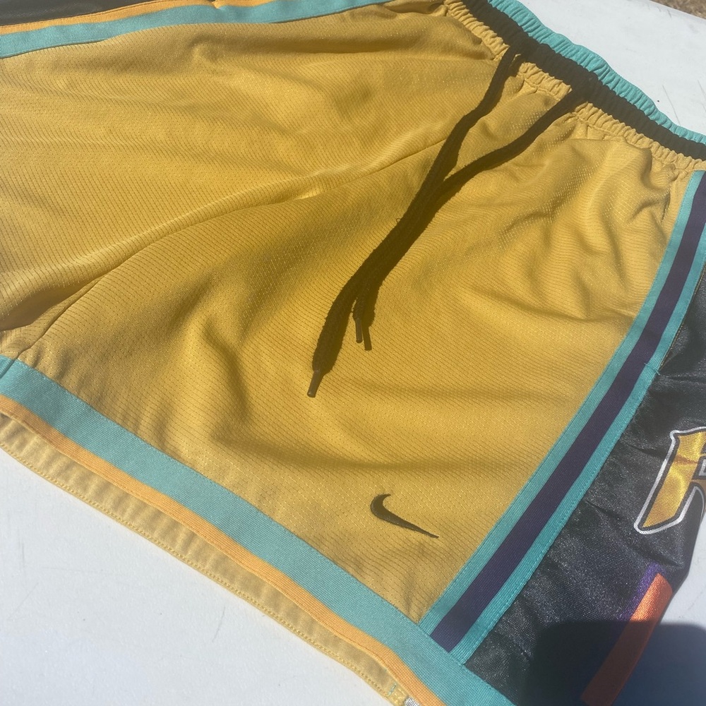 Nike Teal and Yellow Dri-FIT Shorts